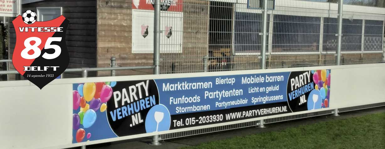 Partyverhuren.nl nieuwe bordsponsor van Vitesse Delft